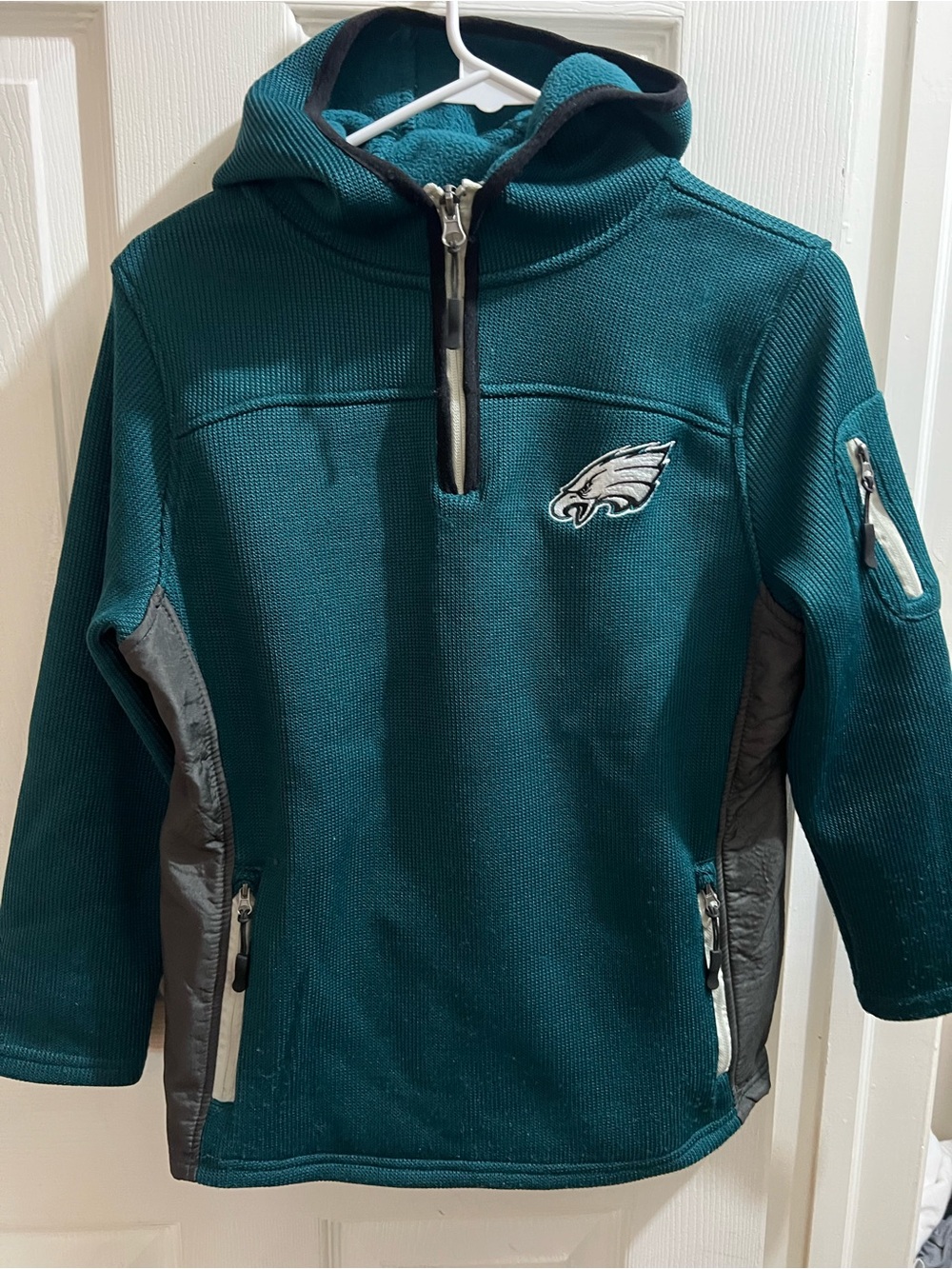 Philadelphia Eagles Kids Teal Half-Zip Hooded Pullover